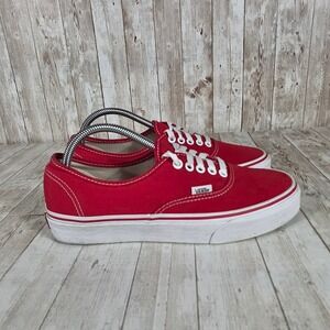 Vans Authentic Red Canvas Low Top Sneakers Women 8.5 US Men 7.5 US